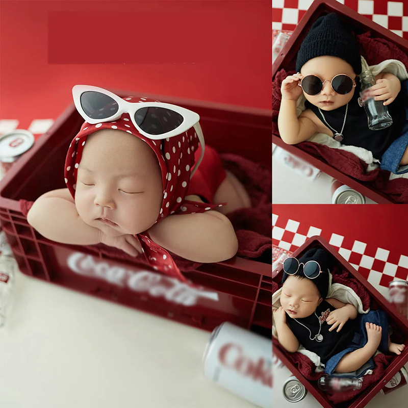 Zwitsal Baby Products - 新生児をテーマにした写真セット,クールなジャンプスーツ,女の子用サングラス,ドリンクボトル,写真テーマセット,ベビー写真,装飾アクセサリー
