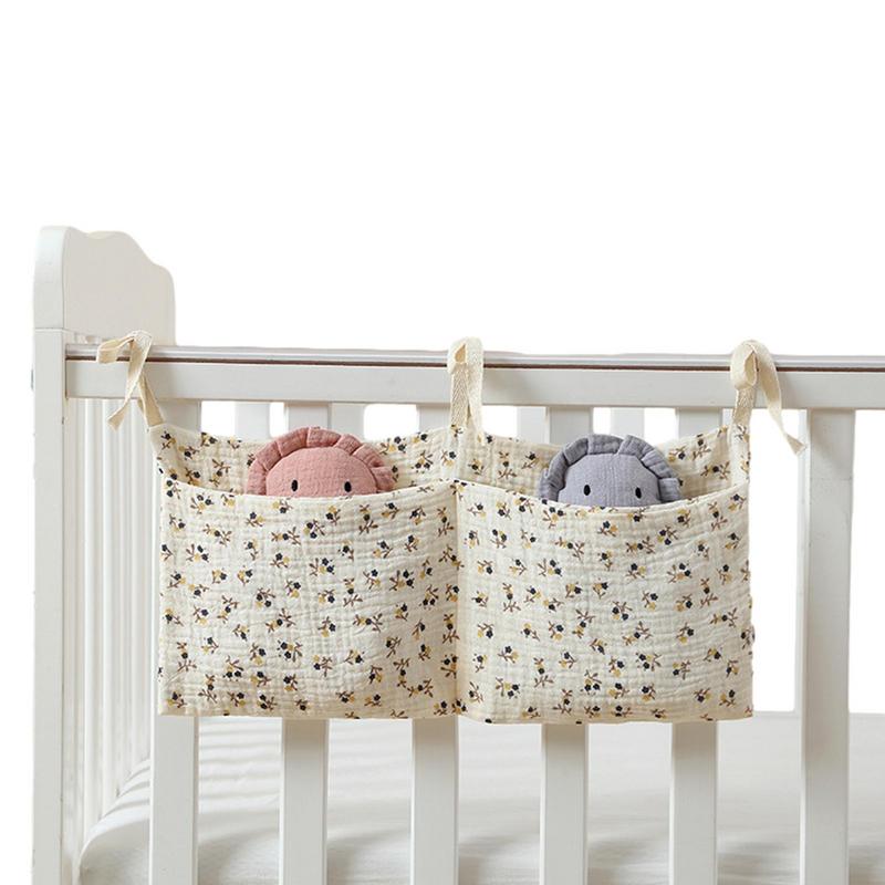 Diaper Bag Backpack - ベビーベッドオーガナイザー、キャディベッド、収納バッグ、2ポケット、ベッドサイドハンギングナー、おむつ、おもちゃ、衣類用保育園オーガナイザー
