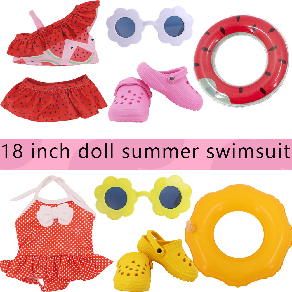 Zwitsal Baby Products - ヘッドフラワー水着魚鱗スタイル 43 センチメートルベビードールアイテム & 18 インチアメリカンドールガール、世代アクセサリー服用
