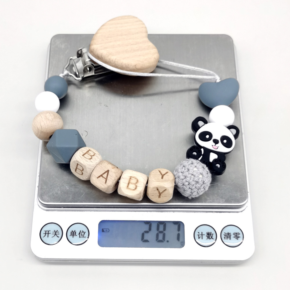 木製のパーソナライズされたベビーおしゃぶりチェーン、かわいい - Baby Product のレビューと価格