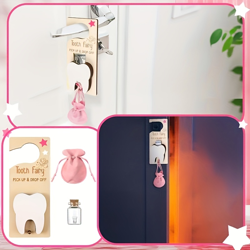 歯の妖精のドアサイン装飾、乳歯の記念品ボックスセット（木製歯 - Zwitsal Baby Products のレビューと価格