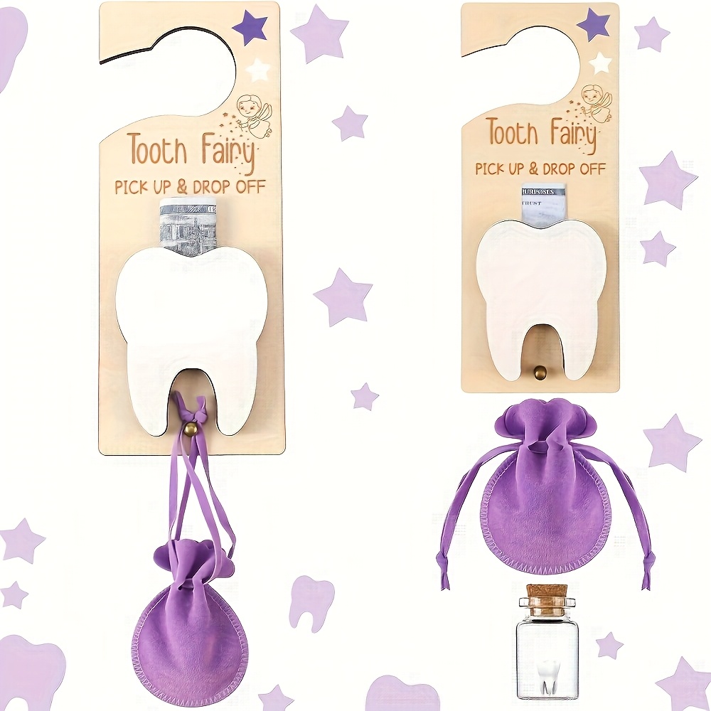 歯の妖精のドアサイン装飾、乳歯の記念品ボックスセット（木製歯 - Zwitsal Baby Products のレビューと価格